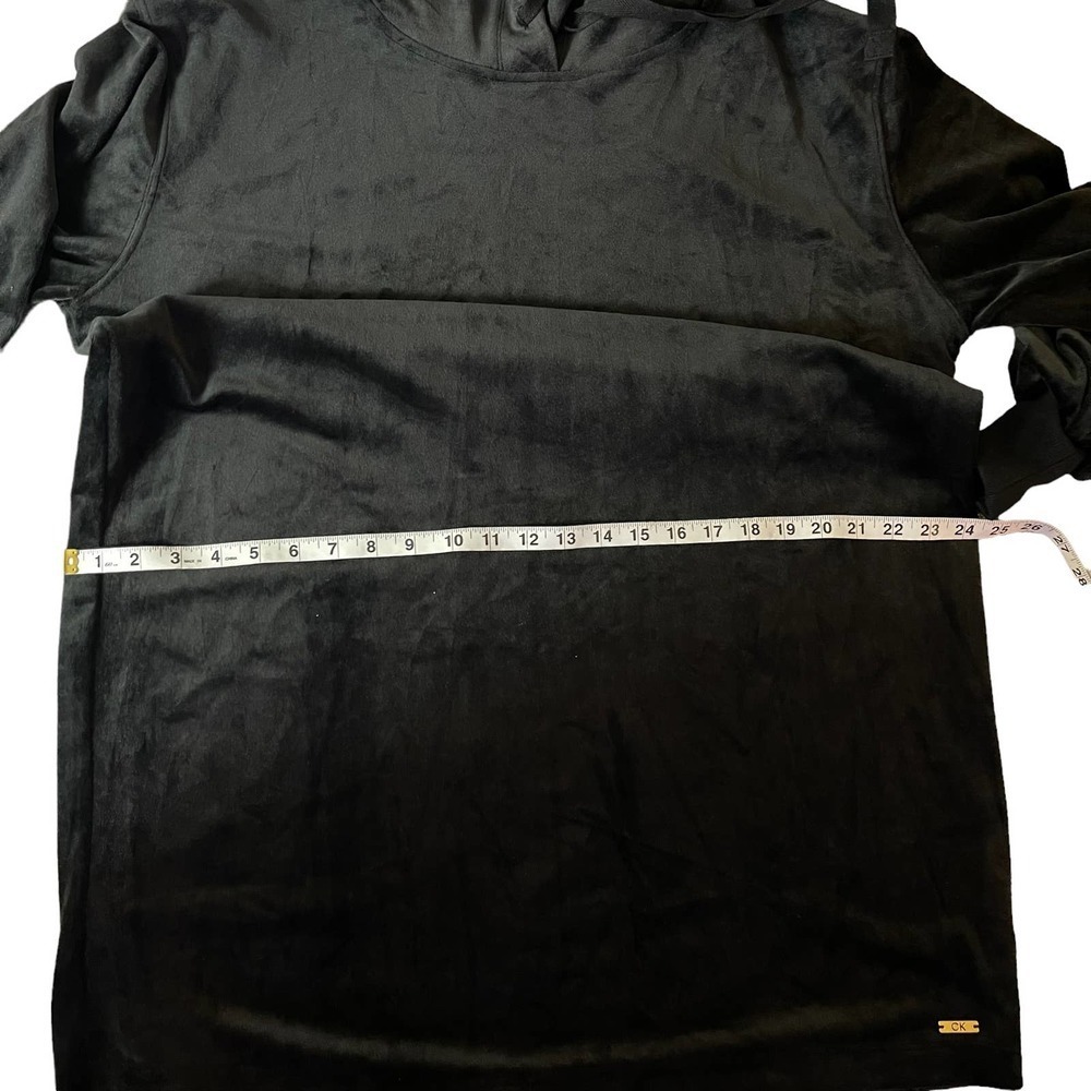 New Calvin Klein Velour Hoodie Black Dress Size XL - Picture 8 of 14